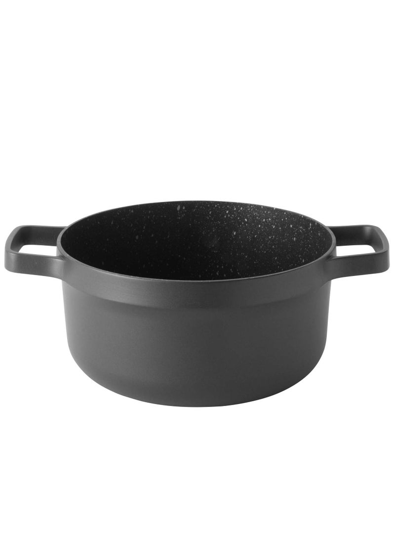 Berghoff Berghoff Gem Aluminium Casserole With Lid Suitable for all hobs, including induction Black/Clear 20centimeter 2.8 ltr  - Image 4