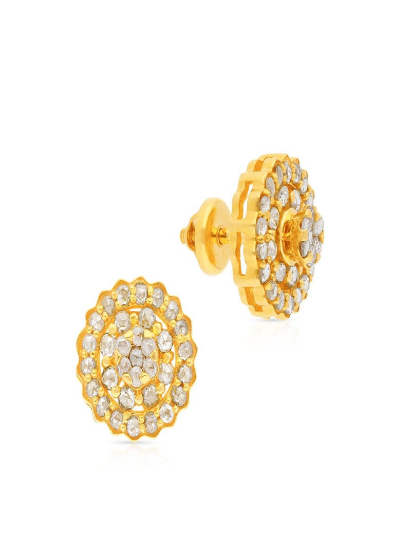 Malabar Gold and Diamonds 22 Carat 916 Purity Yellow Gold Uncut Diamond Earring EGNPRE599ER5Y For Women  - Image 1