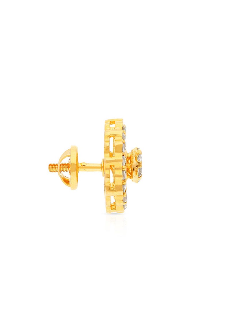 Malabar Gold and Diamonds 22 Carat 916 Purity Yellow Gold Uncut Diamond Earring EGNPRE599ER5Y For Women  - Image 2