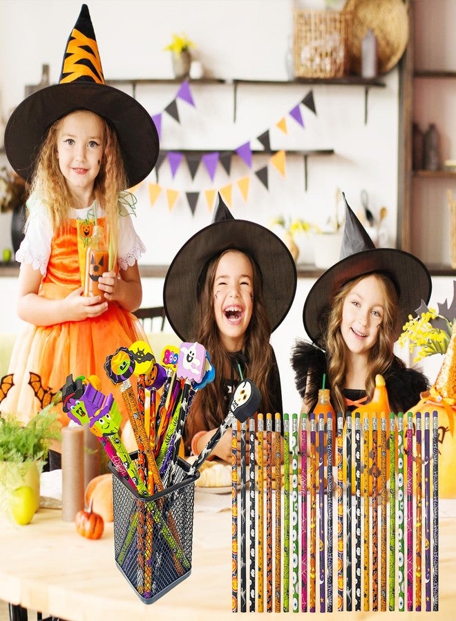 JXITON 24pcs Halloween Pencils with Eraser Toppers Ghost Pumpkin Wooden Pencils for Halloween Goodie Bag Fillers Supply - Image 5