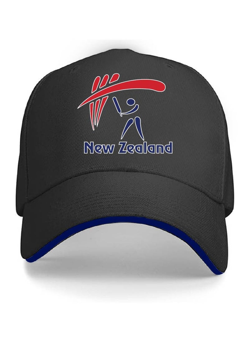 New Zealand Sports Fans Cricket Caps for Both Men and Women With Metal Adjustable Buckle Closure - Perfect for Outdoor Activities, Matches, and Everyday Wear - Image 1