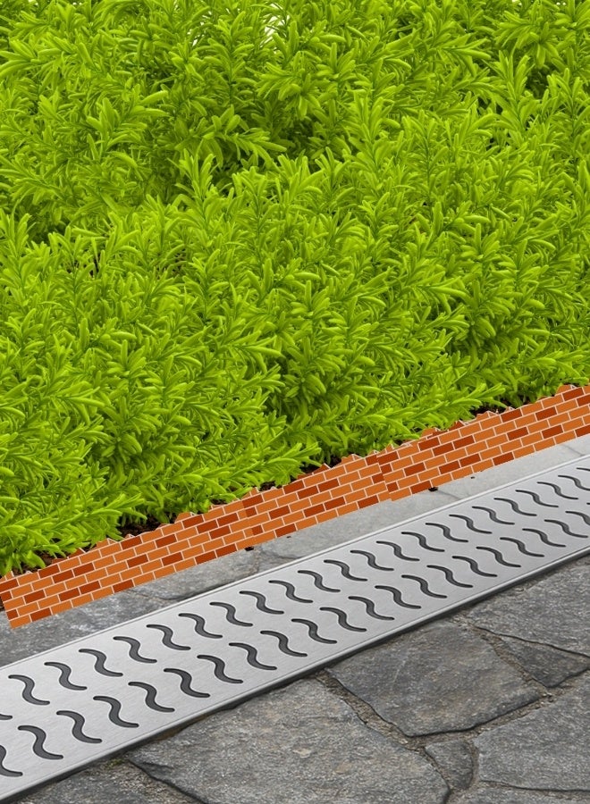 Dakota Floor Channel Grating | Stainless Steel Drainage Channel Gratting with Plastic Bottom Trunch for Kitchen, Water Rain Storm, Wet Room, Garden and  all Indoor and Out Door Spaces (1Mtr Length ) 100x10 Poly Plastic and Stainless Steel Grating, Loading A-125(1.5 Ton)-Made in Italy - Image 4