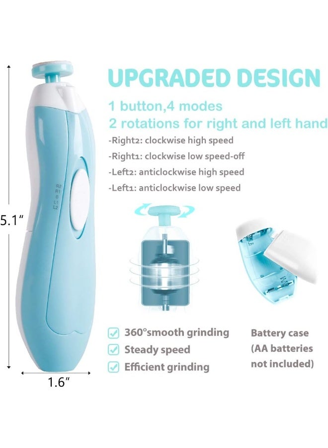 Consevisen Baby Nail Trimmer Electric Nail File Baby Nail Clippers, 20 in 1 Safe Nail Filer Grinder Kit for Newborn Infant Toddler Kids or Adults Toes Fingernails Care Trim Polish, Led Light and Grinding Heads - Image 3