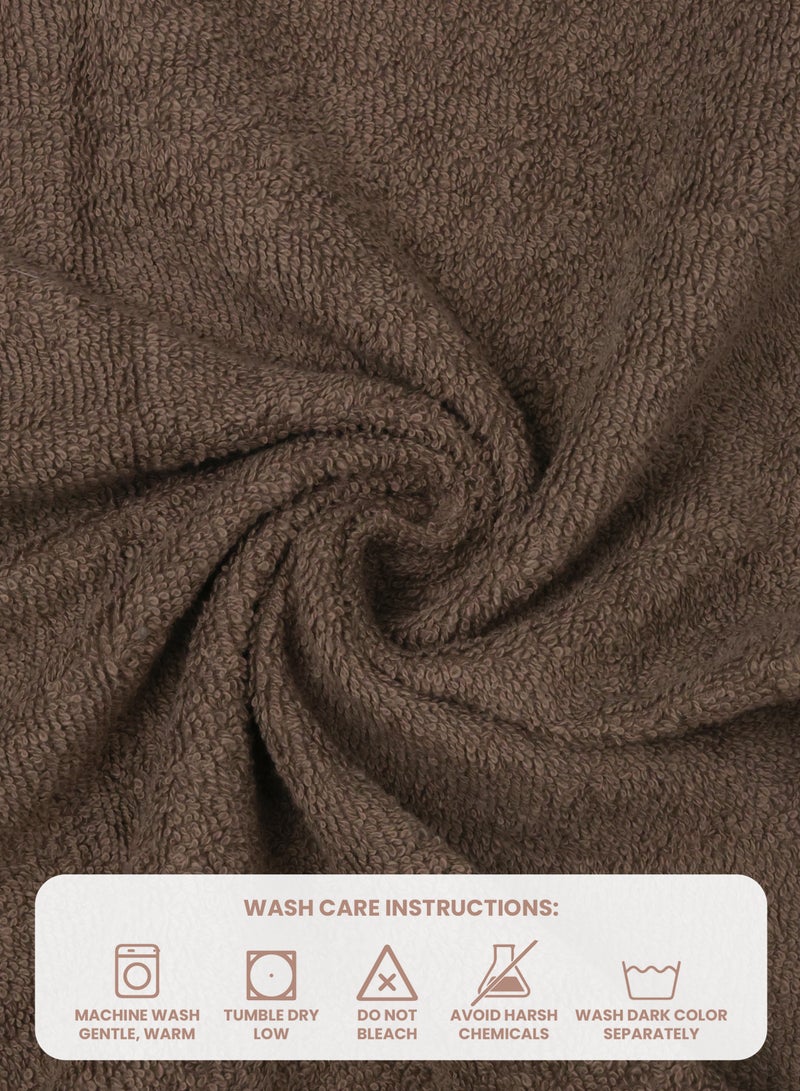 REZLAN UAE REZLAN Premium 4-Piece Hand Towel Set - 100% Cotton (40×60 cm/16×24 in) - Soft & Absorbent - P.BROWN - Image 4