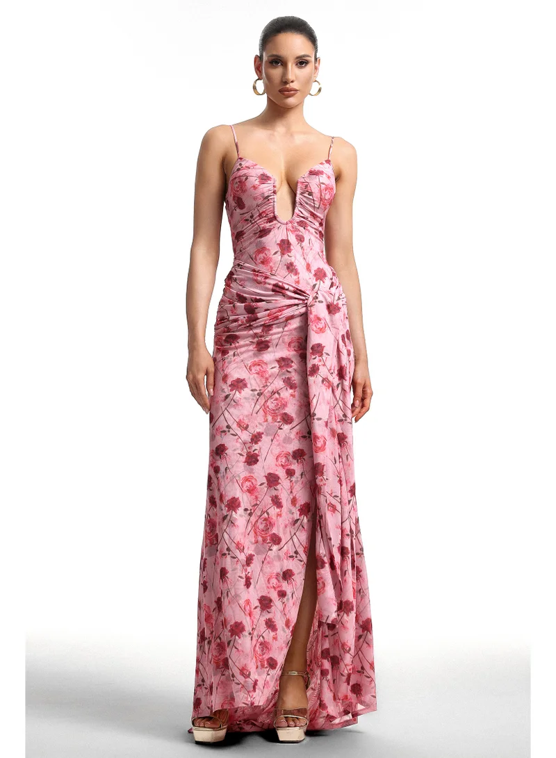 Bella Barnett Moto Pink Floral Print Cami Maxi Dress