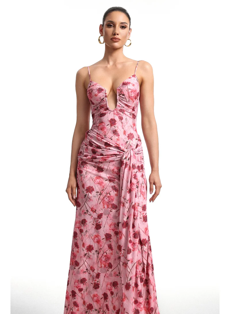 Bella Barnett  Moto Pink Floral Print Cami Maxi Dress for Women | Best Price UAE