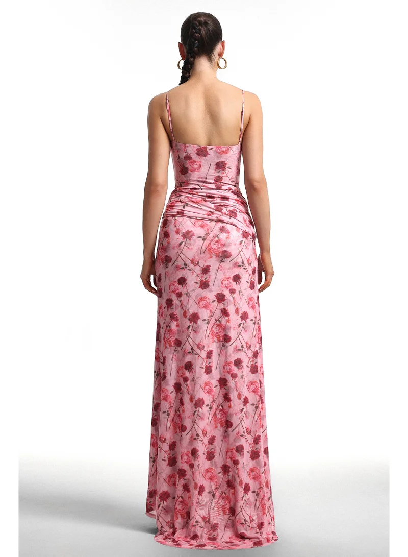 Bella Barnett  Moto Pink Floral Print Cami Maxi Dress for Women | Best Price UAE