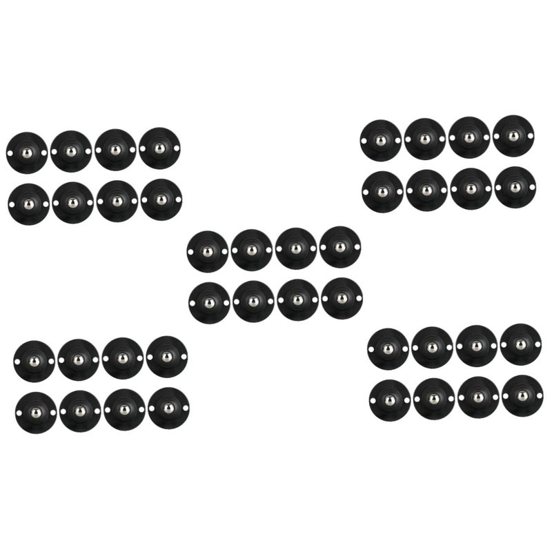 عجلات دوارة من كرات الصلب الدوارة مجموعة لاصقة لصناديق التخزين أسود 4 قطع - Image 2