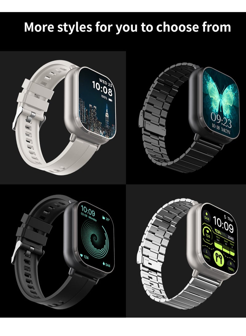 Arabic Earphones 2-in-1 Smart Watch, Sports Fitness Tracker, Multifunctional Fashionable Silicone Strap Smart Watch (Black) - Image 3