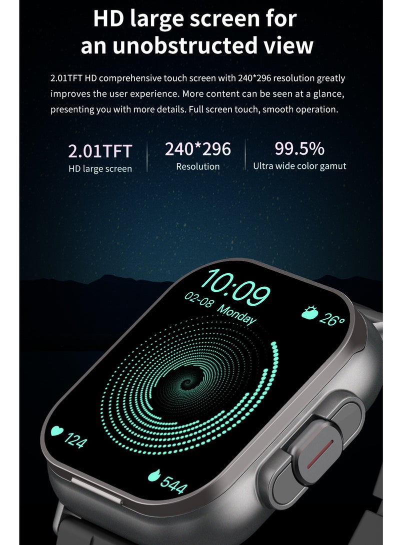 Arabic Earphones 2-in-1 Smart Watch, Sports Fitness Tracker, Multifunctional Fashionable Silicone Strap Smart Watch (Black) - Image 5