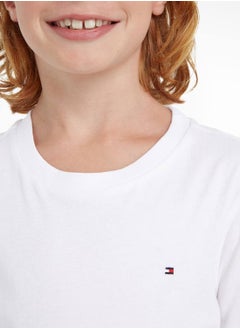 TOMMY HILFIGER Boys' Essential Organic Cotton T-Shirt, White  - Image 5