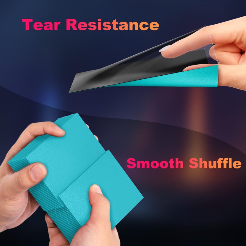 Proijeut 200 Pack Card Sleeves, Matte Dual Trading Card Sleeves with Opaque Back & Smooth Shuffle, Tear Resistant Card Protectors for MTG, TCG and Game Cards (Glacier Blue) - Image 5