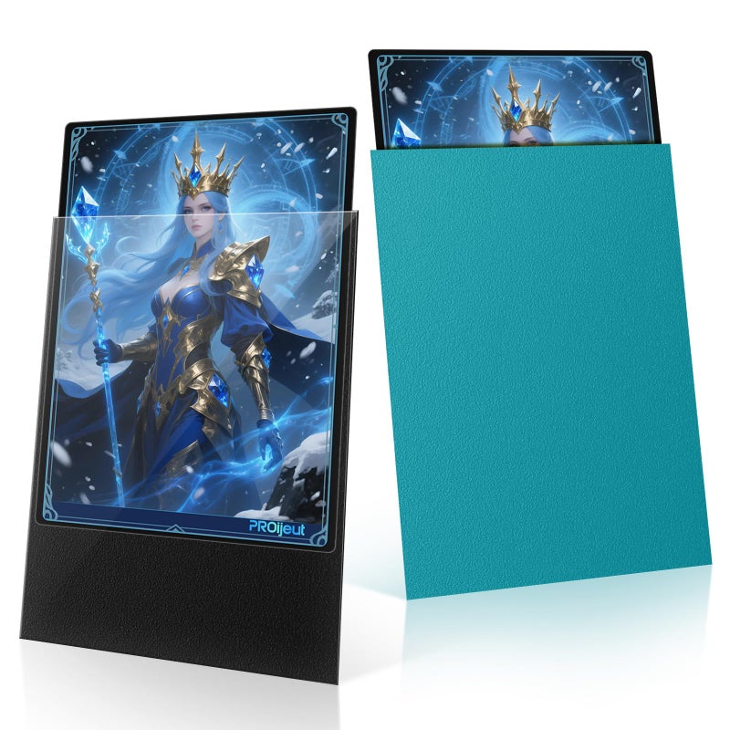 Proijeut 200 Pack Card Sleeves, Matte Dual Trading Card Sleeves with Opaque Back & Smooth Shuffle, Tear Resistant Card Protectors for MTG, TCG and Game Cards (Glacier Blue) - Image 1
