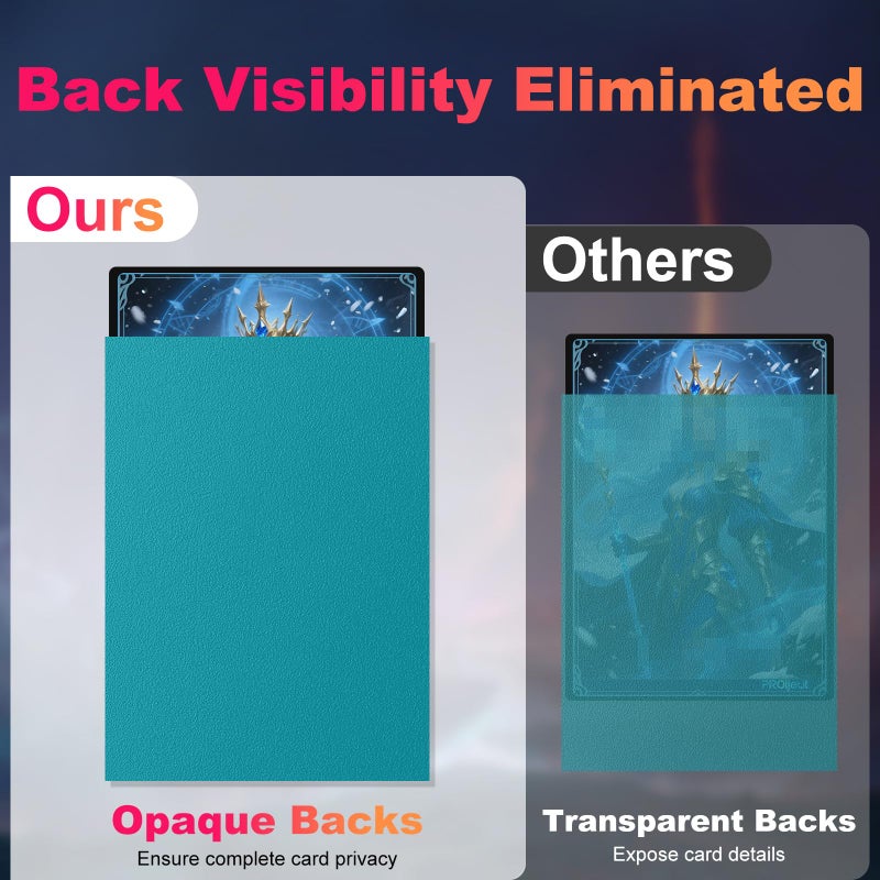 Proijeut 200 Pack Card Sleeves, Matte Dual Trading Card Sleeves with Opaque Back & Smooth Shuffle, Tear Resistant Card Protectors for MTG, TCG and Game Cards (Glacier Blue) - Image 3