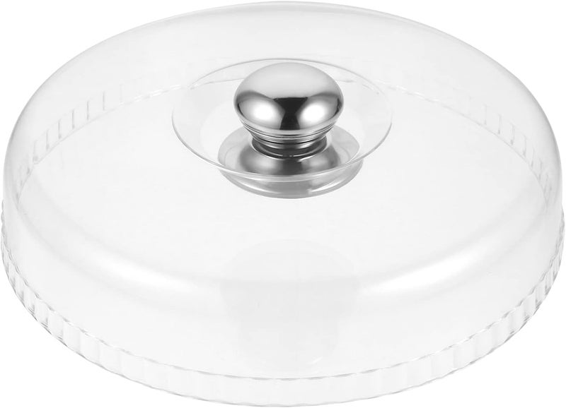 cheekyglo Clear Cake Cover Plastic with Metal Handle Cupcake Pastry and Pie Server with Dome Clear Cover for Home Baking Cake Dessert Display Platter Cover - Image 1