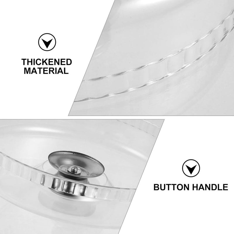 cheekyglo Clear Cake Cover Plastic with Metal Handle Cupcake Pastry and Pie Server with Dome Clear Cover for Home Baking Cake Dessert Display Platter Cover - Image 4