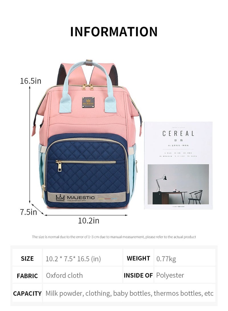 139 Baby Maternity Diaper Waterproof Multifunctional large capacity backpack bag with USB Charging output - Black