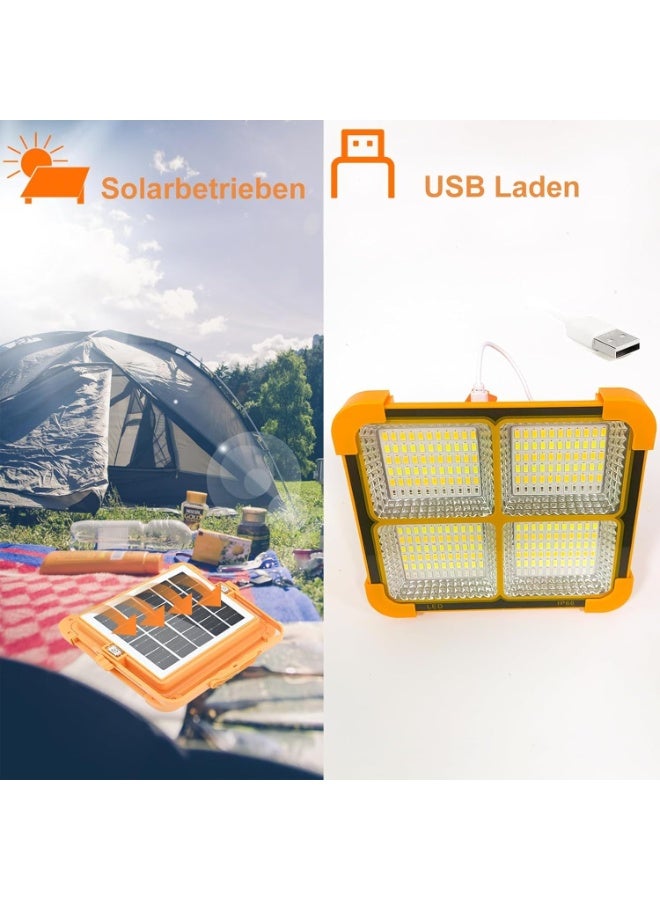 بلومنغ تايم مصباح LED يعمل بالطاقة الشمسية خارجي، مصباح عمل قابل لإعادة الشحن 100 وات، محمول 12000 مللي أمبير/ساعة 10000 لومن مع سطوع مستمر، مصباح أرضي قابل لإعادة الشحن في موقع العمل لإضاءة الطوارئ عند انقطاع التيار الكهربائي - Image 5