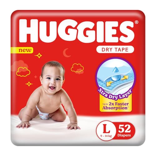 Huggies New Dry Large Size Diapers (52 Counts) for Kids - Image 1