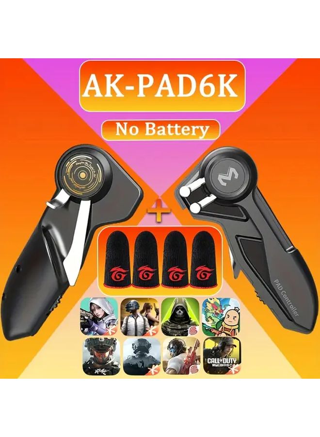 بدون بطارية 2 زوج أسود جهاز تحكم للألعاب بستة أزرار لآيباد ببج حساسية عالية - Image 2