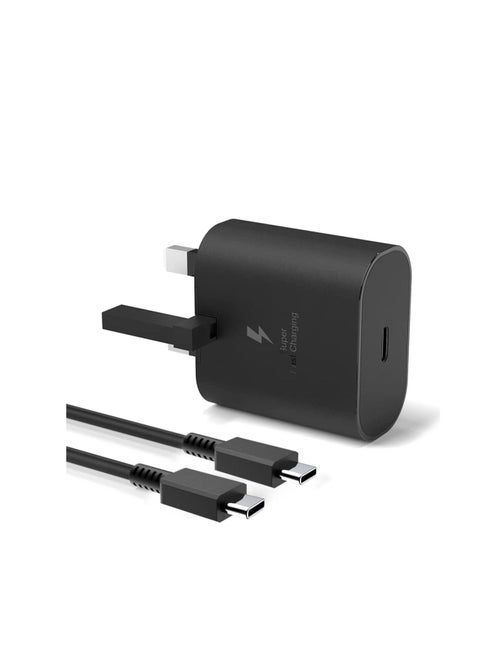 25W for Samsung Fast Charger, Type C Charge Plug and Cable for Galaxy S24 Ultra, S23 Ultra, S23, S23 FE, S22, S21 Ultra, A16,A15,A14,A13,A12,A54, A36,A35,A34,A33,A32, Z Flip 6/5/4/3 ,Fold 6/5/4/3, Tab S10+/S10/S9/S9+/S8/S8+/S7,PD3.0 USB C UK Wall Mobile Phone Chargers