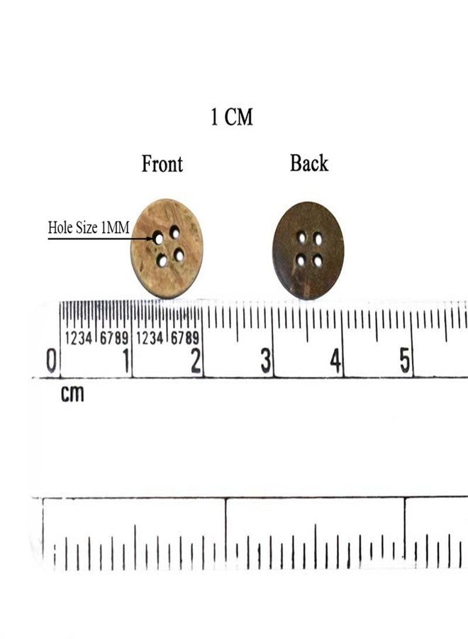 EmbroideryMaterial 72 Pieces Wooden Buttons for Clothes, Shirt Buttons for Men & Women, Coconut Shell 4 Holes Round Wooden Buttons for Kurta, Kurtis, Crafts, Sewing & Embroidery (1CM Wide) - Image 2