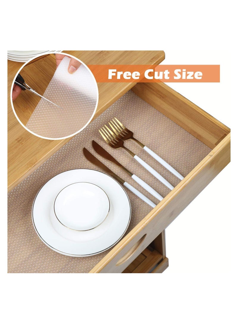 إيروريكس بطانات أرفف إلكون لخزائن المطبخ ، وبطانات خزانة غير لاصقة ، وبطانة خزانة سهلة القطع ومقاومة للماء ، ودرج ، وبطانات تخزين - شفافة ، ورف أحذية 17.71 بوصة × 196 بوصة - Image 2