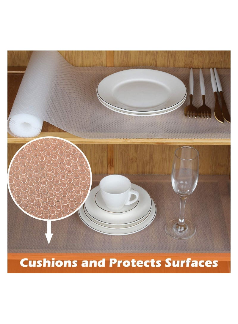 إيروريكس بطانات أرفف إلكون لخزائن المطبخ ، وبطانات خزانة غير لاصقة ، وبطانة خزانة سهلة القطع ومقاومة للماء ، ودرج ، وبطانات تخزين - شفافة ، ورف أحذية 17.71 بوصة × 196 بوصة - Image 3