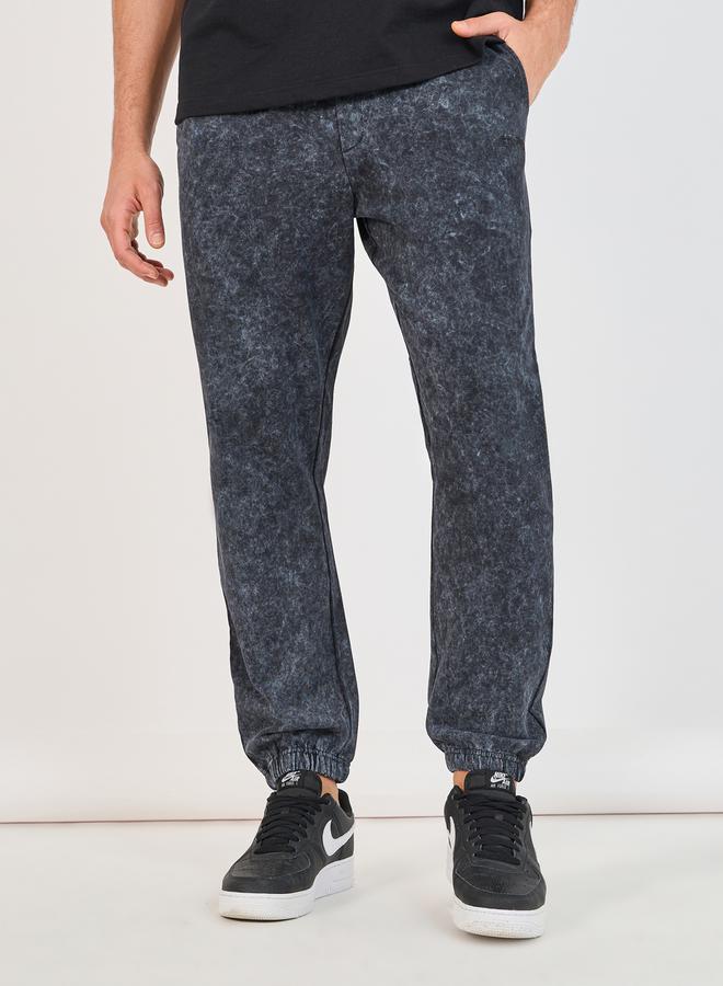 Styli Slim Fit Washed Joggers with Tonal Embroidery Detail - Image 1