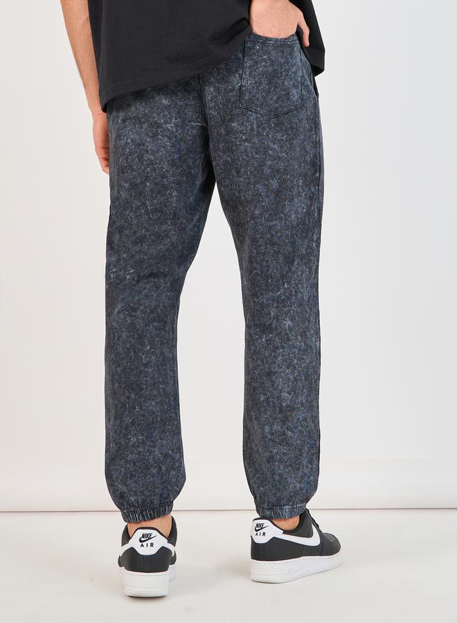 Styli Slim Fit Washed Joggers with Tonal Embroidery Detail - Image 4