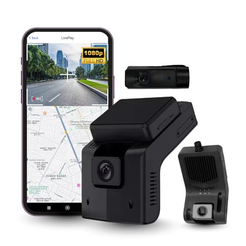 FETACA AI Dashcam with GPS | 3-Channel Front, Rear & Inside Cabin Camera | 1080P Full HD Recording | ADAS, DMS, SOS, Collision Alarm, Driving Behaviour Monitoring, Loop Recording & Night Vision - Image 1