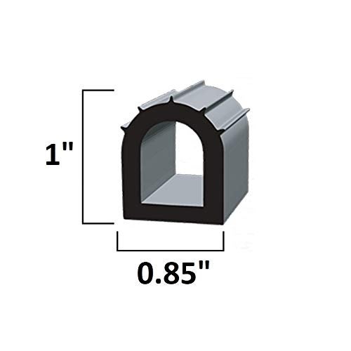 AA A.A 1" Auto RV Marine Self Adhesive Exterior RV Slide Out D Rubber Weather Seal (30 Foot) - Image 2