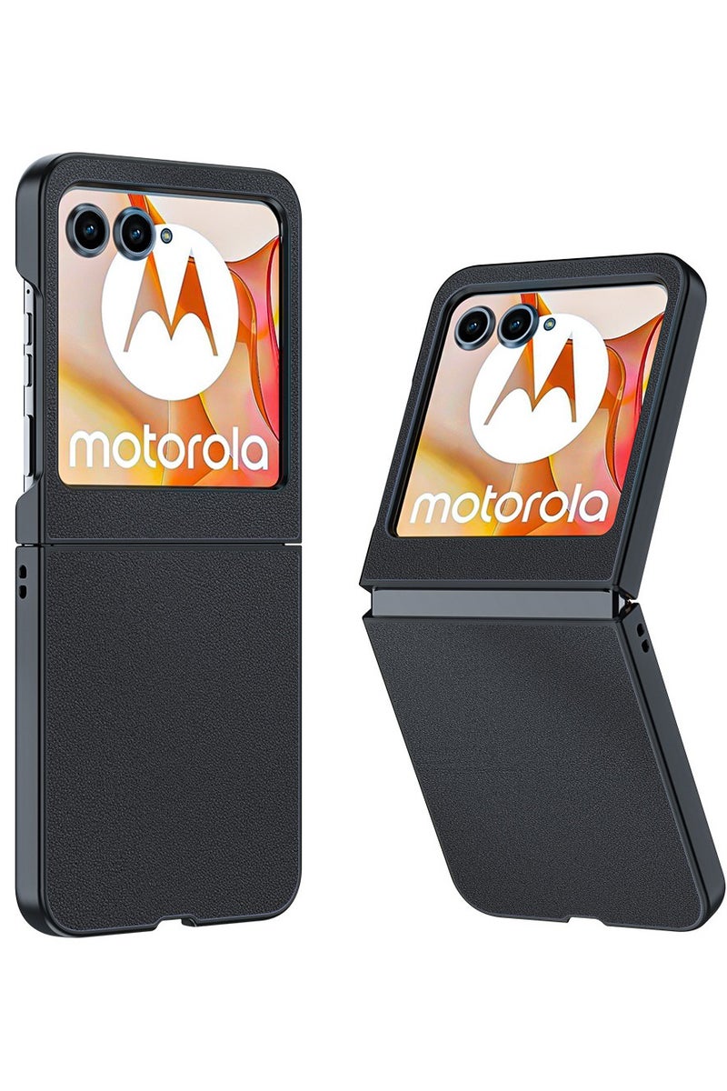 Case for Moto Razr 60 Case,Luxury Leather Slim Fit Shockproof Full Body Protective Cover with Flexible Grip Phone Case for Motorola Moto Razr60