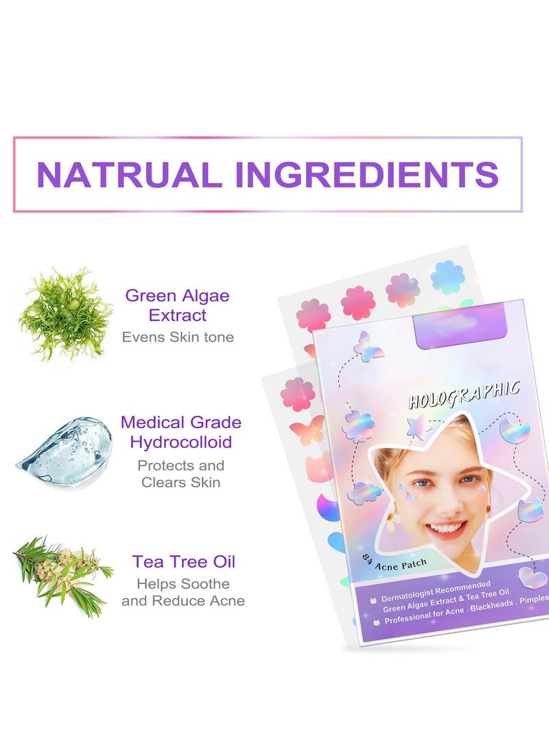 SYOSI - Acne Pimple Patch Invisible Hydrocolloid Acne Patch with Natural Green Algae Extract Tea Tree Oil for Face Acne Reduce Acne Spot Healing Patch Zit Patches for Face - Image 1
