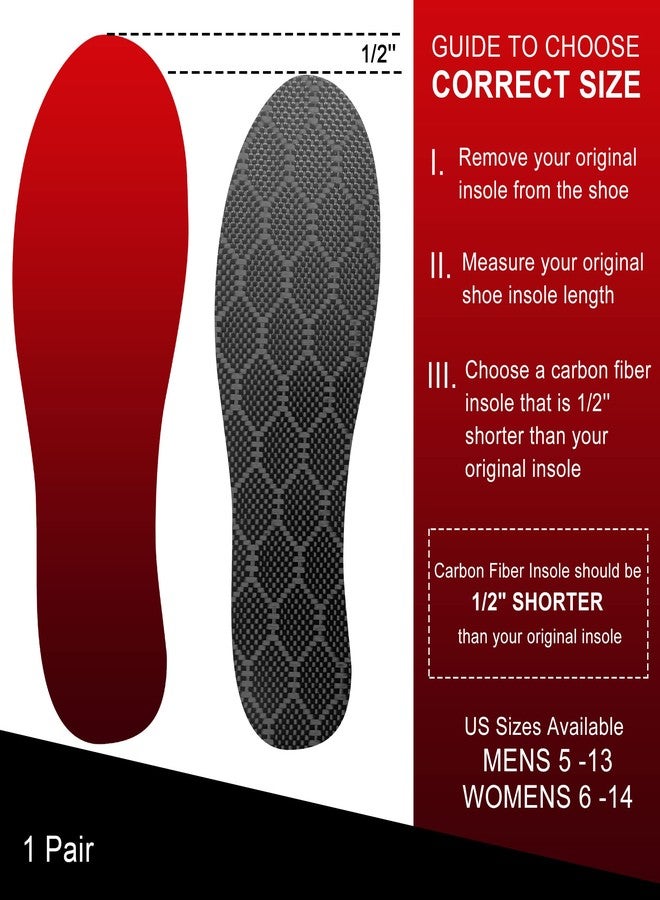 UBARONY Carbon Fiber Insole 1 Pair for Men Women, Rigid Shoe Insert for Recovery, Graphite Foot Plate for Arthritis, Hallux Rigidus, Turf Toe, Morton’s, Plantar Fasciitis, Foot Fracture 265mm - Image 2