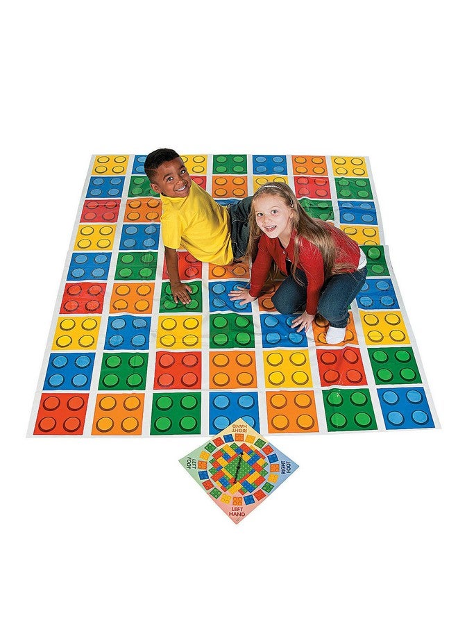 Fun Express Color Blocks Bend Game with Spinner ( 5 ft. x 6 ft pad) Brick Party Game - Image 1