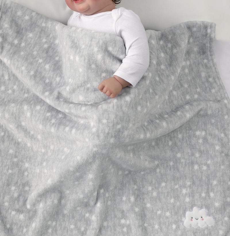CREVENT بطانية أطفال دافئة وناعمة ومريحة 30''X40'' من CREVENT للأولاد الرضع والأطفال الصغار، مناسبة للسرير والمهود وعربات الأطفال، هدية لمواليد الجدد - سحاب رمادي - Image 4