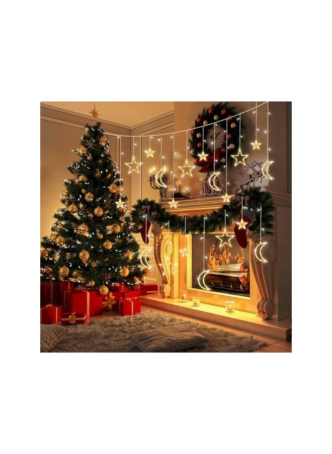 The Bros Led Curtain String Light, Battery Operated Curtain Lights, Moon Star Led Lights for Bedroom, Dorm Decor Battery Powered Fairy Lights, Indoor Outdoor Decoration Twinkle Lights  - Image 3