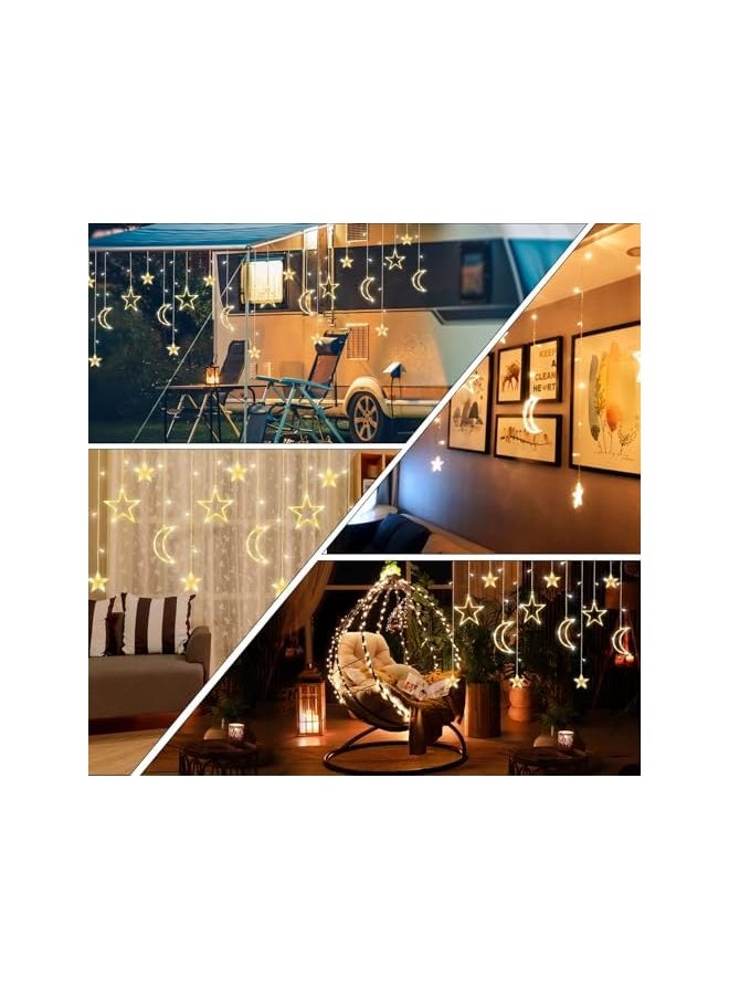 The Bros Led Curtain String Light, Battery Operated Curtain Lights, Moon Star Led Lights for Bedroom, Dorm Decor Battery Powered Fairy Lights, Indoor Outdoor Decoration Twinkle Lights  - Image 4