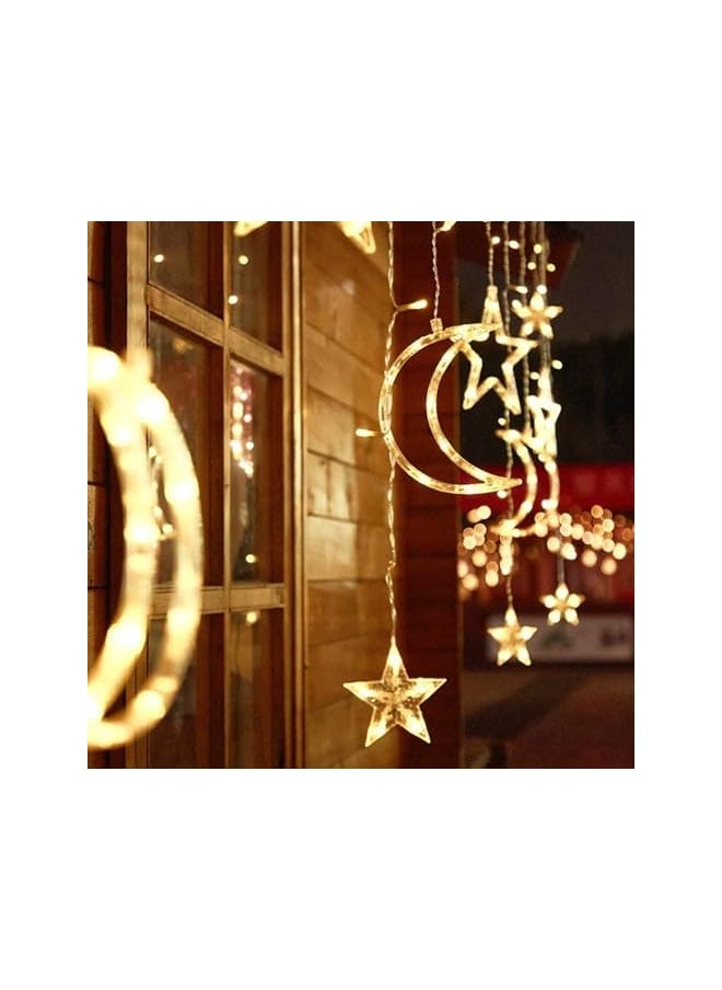 The Bros Led Curtain String Light, Battery Operated Curtain Lights, Moon Star Led Lights for Bedroom, Dorm Decor Battery Powered Fairy Lights, Indoor Outdoor Decoration Twinkle Lights  - Image 5
