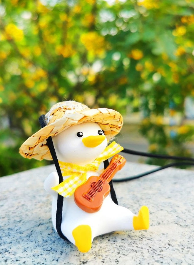 Qiwen Swinging Duck Car Hanging Ornament Cute Decor Rear View Mirror Accessories Mirror Hanging Car Pendant Interior for Women Charm (Guitar) - Image 2