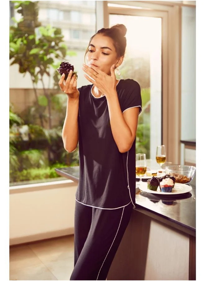 NeceSera Black Piping Top