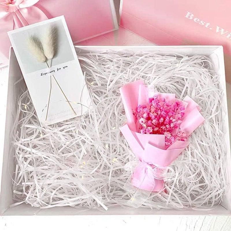 Red Dot Gift® 100g Eco-friendly Raffia Paper Shreds for Gift Box Filling (White) - Image 5