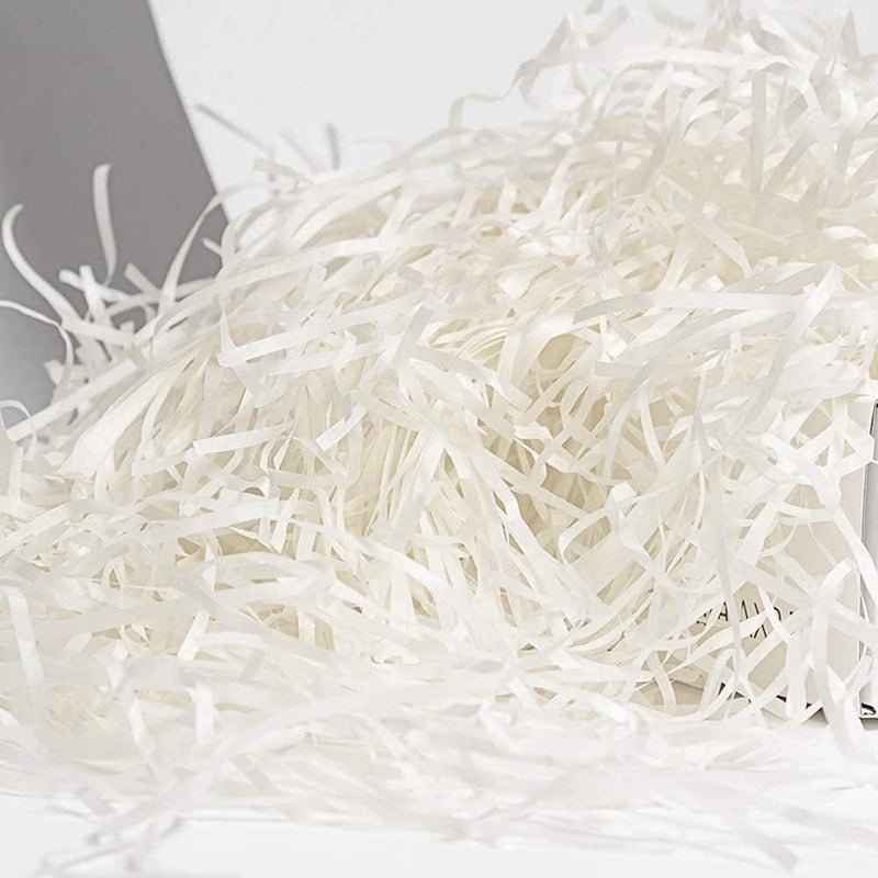 Red Dot Gift® 100g Eco-friendly Raffia Paper Shreds for Gift Box Filling (White) - Image 4