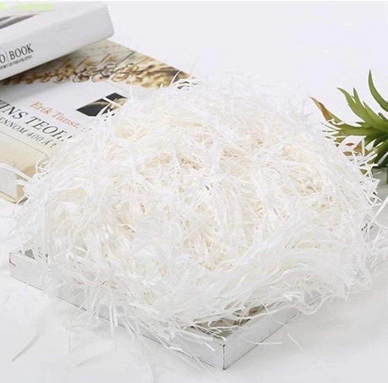 Red Dot Gift® 100g Eco-friendly Raffia Paper Shreds for Gift Box Filling (White) - Image 3