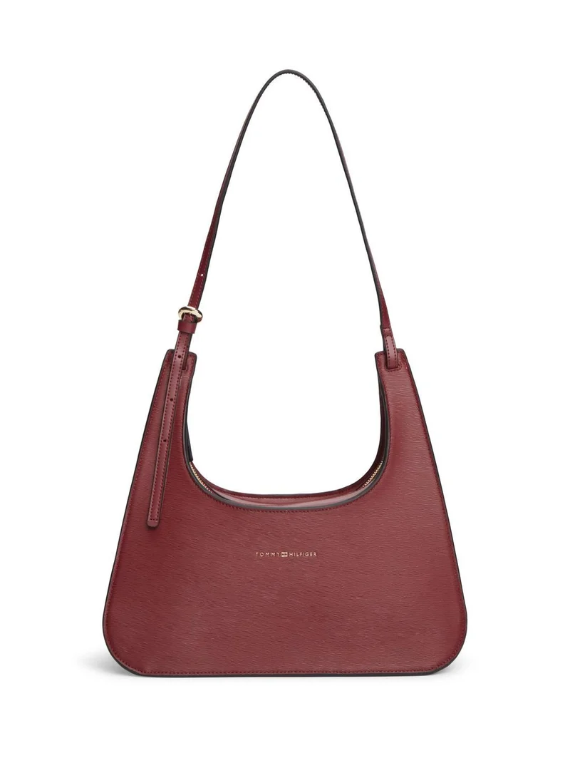 Modern Metallic Logo Shoulder Bag