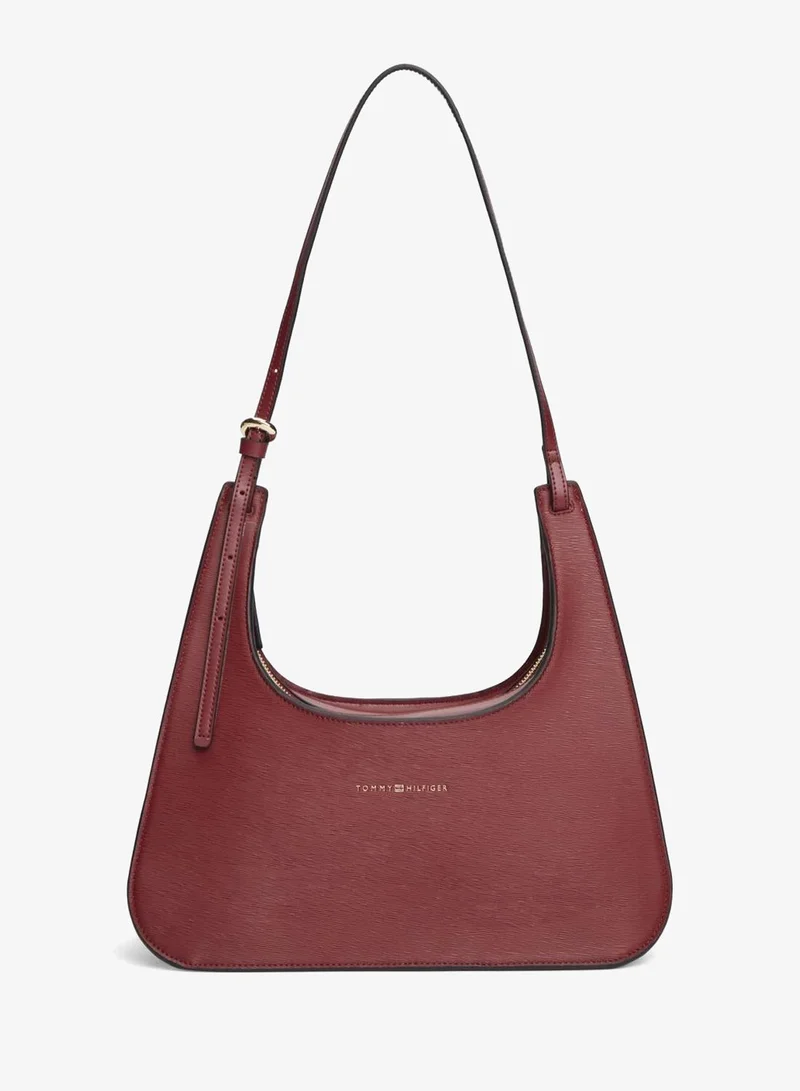 Modern Metallic Logo Shoulder Bag