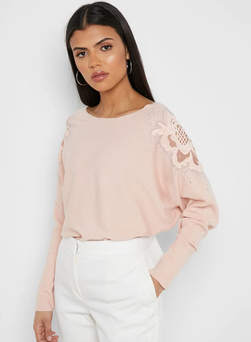 QUIZ Lace Trim Top