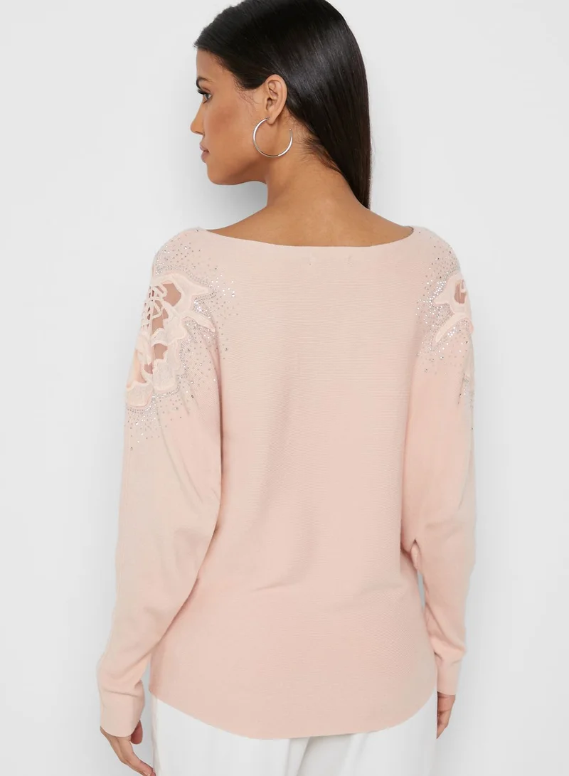 QUIZ Lace Trim Top