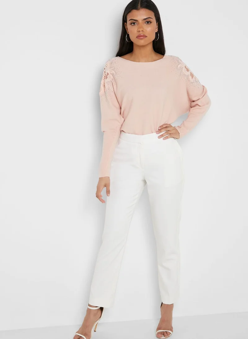QUIZ Lace Trim Top